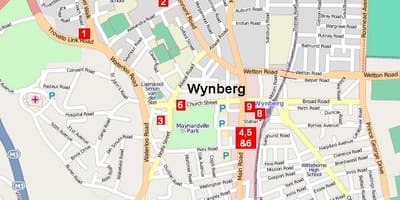 mappa di wynberg Città del Capo