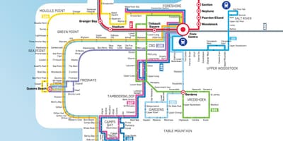 Città del capo mappa di autobus