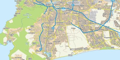 Mappa di ottery Città del Capo 