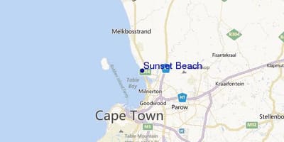 Mappa di sunset beach, Città del Capo