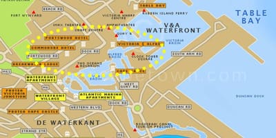 V&a waterfront di Città del Capo la mappa